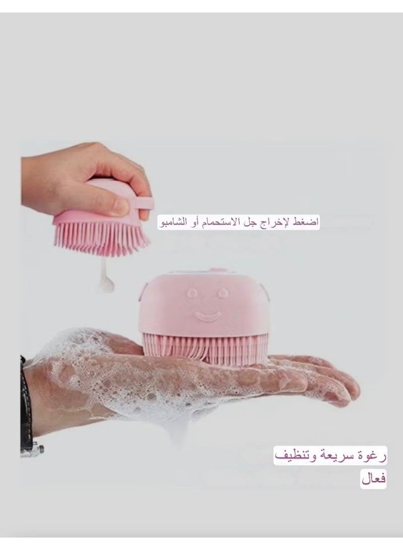 Pink silicone bath brush, 85x55x79mm - Image 5